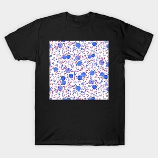 Blue Pomegranates on White Background T-Shirt